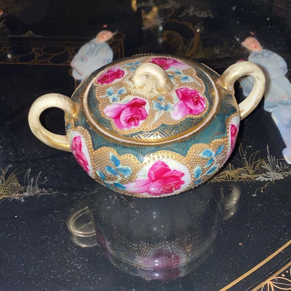 Vintage Nippon Hand Painted creamer with lid - Picture 2 of 7